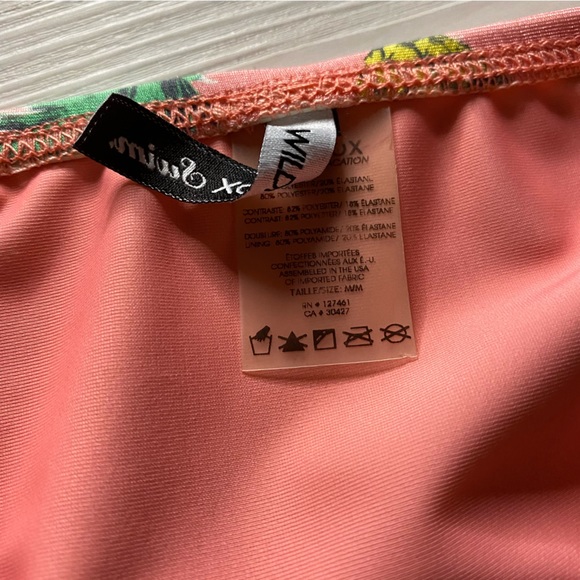 Wildfox 🍍 Ruffle Pineapple Print Strapless Bandeau Bikini Top | Skimpy Bottoms - Picture 9 of 11